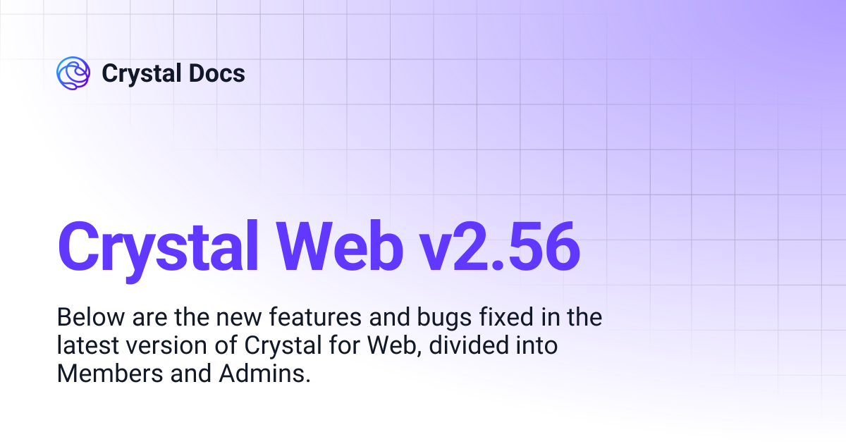 Crystal Web v2.56 | Crystal Docs